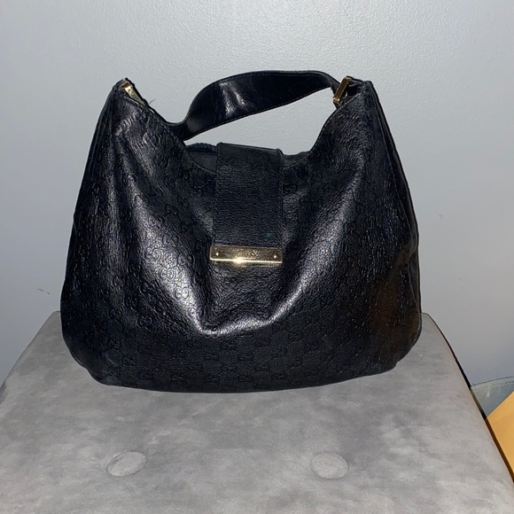 Vintage! Black Guccissima Leather hobo handbag - Picture 2 of 7